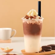 Jumbo Drinking Straws, Individually Wrapped Babo Straws,100 Pack 9.5 inch Long Extra Wide Smoothie 0.45 Black Disposable Boba Bubble Tea Straw,Milkshakes Slushies Straws