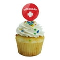 thumbnail image 5 of Lifeguard Red and White Cupcake Picks Toppers Decoration Set of 6, 5 of 6