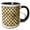 Black/White, variant on 3drose, Black Lips Kiss on an Image of Gold Pattern, 15oz Two-tone Black Mug