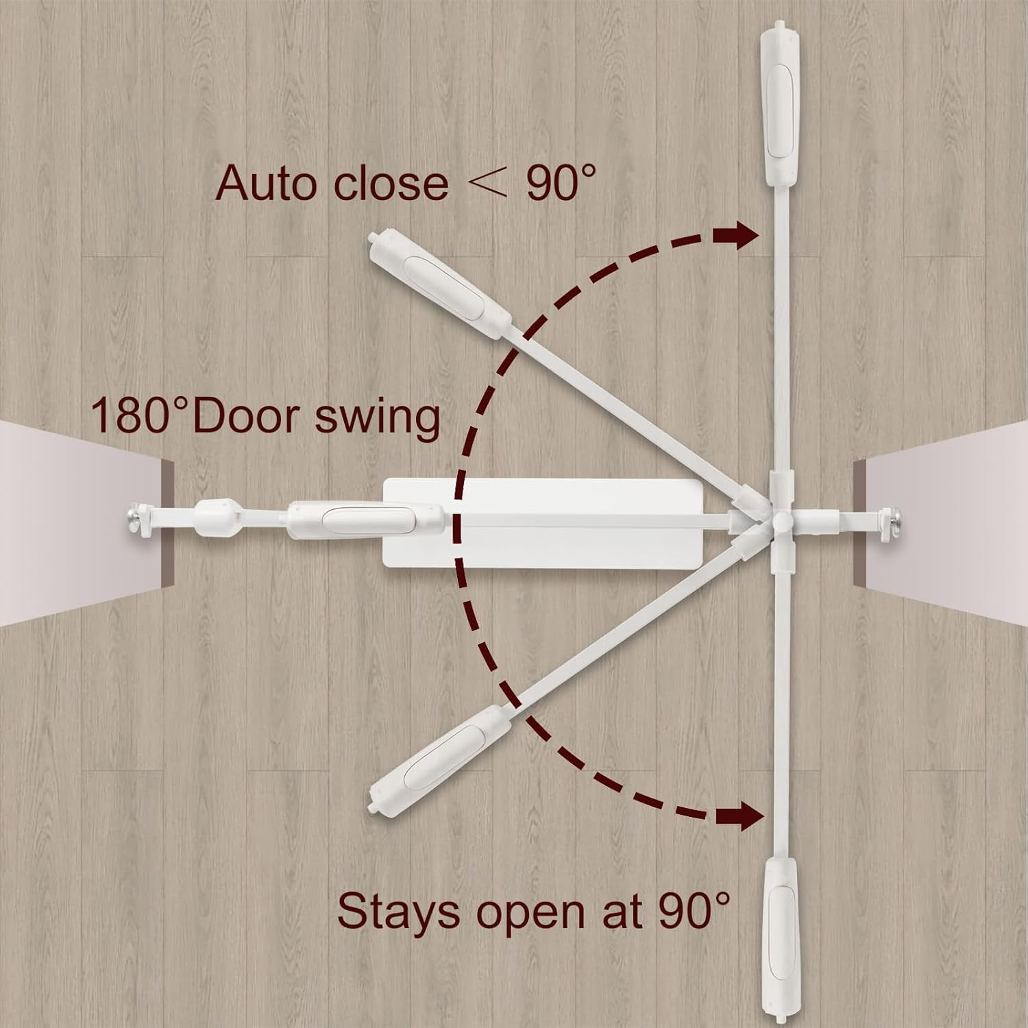 Extra Wide pet Gate 57.5"-66.9", Pressure-Mounted with Walk-Through Door –Pet Safety Gate for Doorways and Stairs, No Drilling, White
