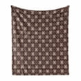 thumbnail image 1 of Abstract Soft Flannel Fleece Throw Blanket, Ethnic Flourishing Antique Motifs in Circular Ornamental Repetition, Cozy Plush for Indoor and Outdoor Use, 50" x 70", Dark Maroon Champagne, by Ambesonne, 1 of 6
