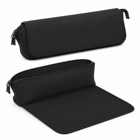 PLERISE 2-in-1 Hair Tools Travel Bag and Heat Mat - 15.5 inch, Black, for Flat Iron & Curling Iron, for Home and Travel - 1 pack