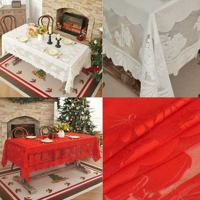 Tablecloth Christmas Home Dining Table Suitable For Christmas Or Daily Decoration, Tablecloth Christmas Surrounding Feeling, Home Dining Table, Premium Quality Cotton Fabric, Easy To Clean,