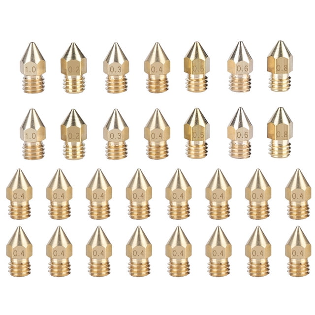 30PCS Kit de boquillas para impresora 3D Extrusora de filamentos de 1,75 mm Accesorio para impresora con cabezal de impresión