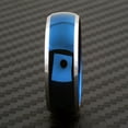 thumbnail image 4 of Tungsten Rings for Men Wedding Bands for Him 8mm Blue Domed with Beveled Silver Edges, 4 of 8