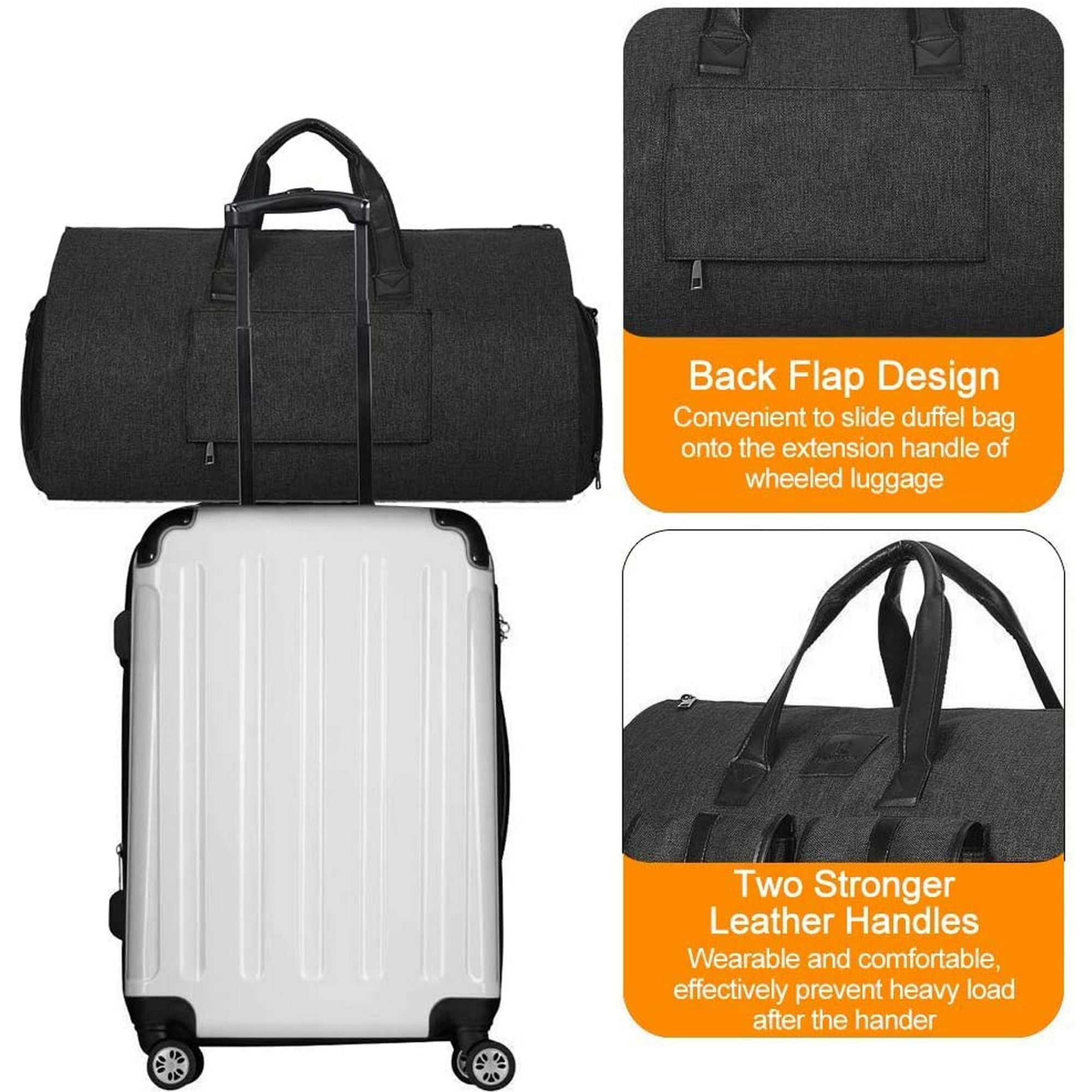Greswe Convertible Suit Travel Bag With Shoulder Strap Waterproof Carry On Suit Bag Duffel Bag Garment Weekend Bag For Men Women