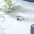 thumbnail image 4 of Gem Stone King 925 Sterling Silver and 10K Rose Gold London Blue Topaz Solitaire Engagement Ring for Women (0.70 Cttw, Gemstone November Birthstone, Round 5MM, Available in Size 5, 6, 7, 8, 9), 4 of 4
