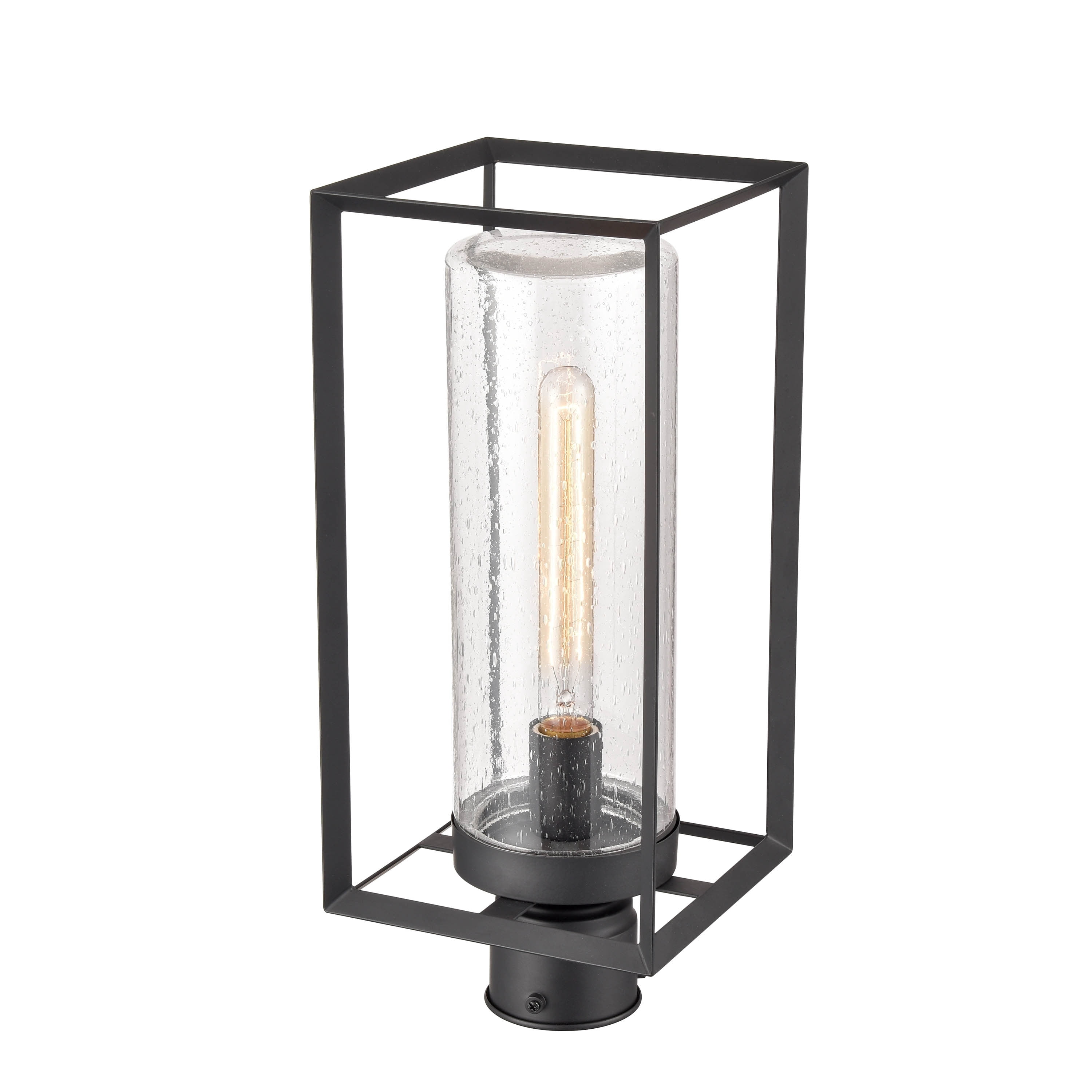 Millennium Lighting 4581-PBZ Wheatland - 1 Light Outdoor Post Lantern-17.63 Inches Tall and 7.5 Inches Wide   Powder Coat Bronze Finish with Clear Seeded Glass