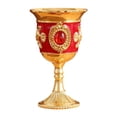 thumbnail image 2 of lingqin Medieval Goblet Compact Engraved Anniversary Handcraft Multipurpose Wine Cup Gold Red, 2 of 9