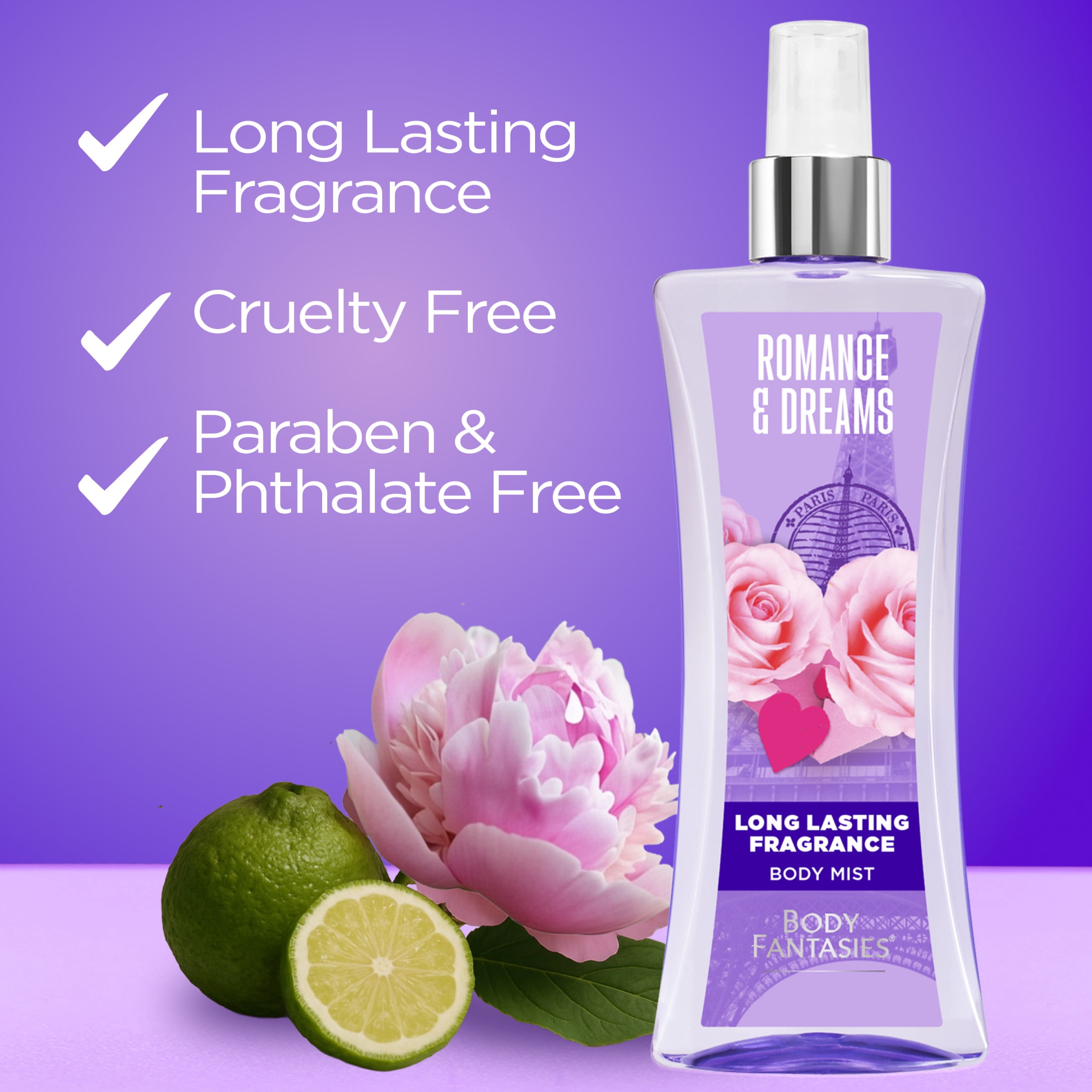 Body Fantasies Romance & Dreams Body Spray for Women, 3.2 fl oz