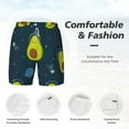 thumbnail image 5 of Balery Avocado in Space Mens Swim Trunks Swim Shorts for Men Quick Dry Inseam Beach Shorts with Compression Liner Pocket-XX-Large, 5 of 9
