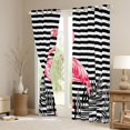thumbnail image 3 of Manfei Tropical Flamingo Animal Blackout Curtains Set of 2 (52x84 Each) for Kids, Black White Stripes Window Curtains, Leaf Plant Curtains and Drapes, Curtains and Drapes Decor, 3 of 6
