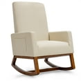 thumbnail image 1 of Costway Mid Century Retro Fabric Upholstered Rocking Chair Modern Armchair Beige, 1 of 10