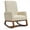 Beige, variant on Costway Mid Century Retro Fabric Rocking Chair Upholstered Nursery Armchair Gray