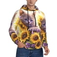 thumbnail image 2 of Sikiie Daisy Sunflower Lazy Cat Men's Hoodie, Essentials Hoodie, Sweatshirt, Pullover Hooded Sweatshirt for Men-Large, 2 of 7