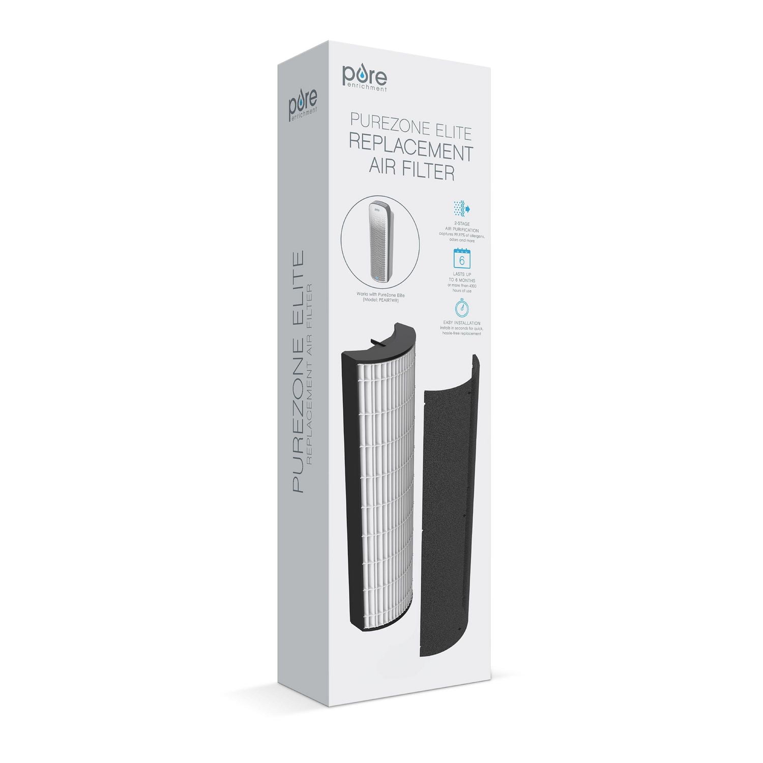 Véritable filtre HEPA pour purificateur d’air 4-en-1 Pure Enrichment Purezone Elite