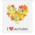 thumbnail image 3 of Quote Shower Curtain, Colorful Seasonal Maple Leaves Collection in Heart Shape with I Love Autumn Message, Fabric Bathroom Set with Hooks, 69W X 70L Inches, Multicolor, by Ambesonne, 3 of 3