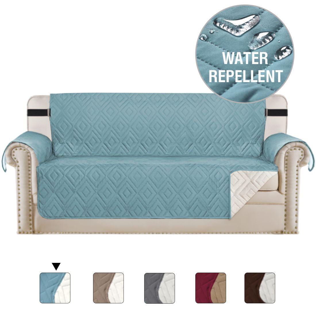 Details about   Quilted Slipcover with Lint Roller Waterproof Nonslip Reversible Sofa Cover Pet 