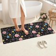 thumbnail image 4 of Pioneer Flower Floral Print Pattern Bathroom Rugs Mat, Non Slip Microfiber Bathroom Rug with Rubber Backing, Soft Mats for Bathroom Floor Tub Shower, 24"x60", 4 of 5