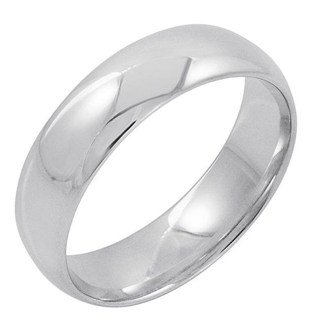 Bande de Mariage Simple Confort 10K Or Blanc pour Hommes, Taille 11