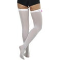 thumbnail image 2 of ToBeInStyle Womens Beautiful Satin Bow Opaque Thigh High Stockings - White w/ Hot Pink Bow - One Size, 2 of 5