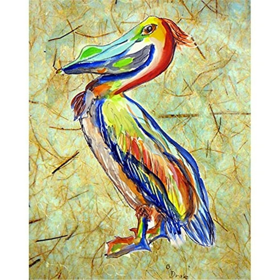 Betsy Drake Sylvester Pelican Outdoor Wall Hanging 24x30