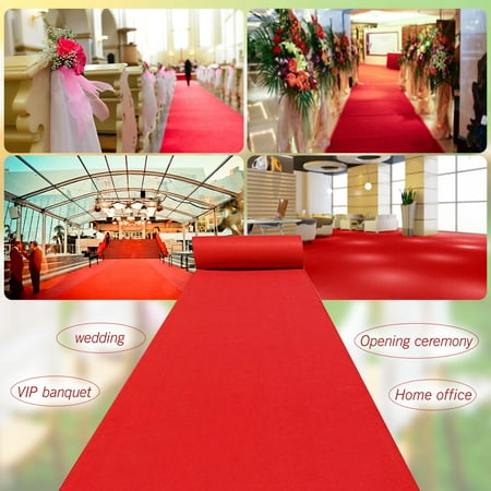 2 Size Hallway Wedding Aisle Runner Rug Non-Skid Red Carpet Indoor or Outdoor Wedding Party Decoration