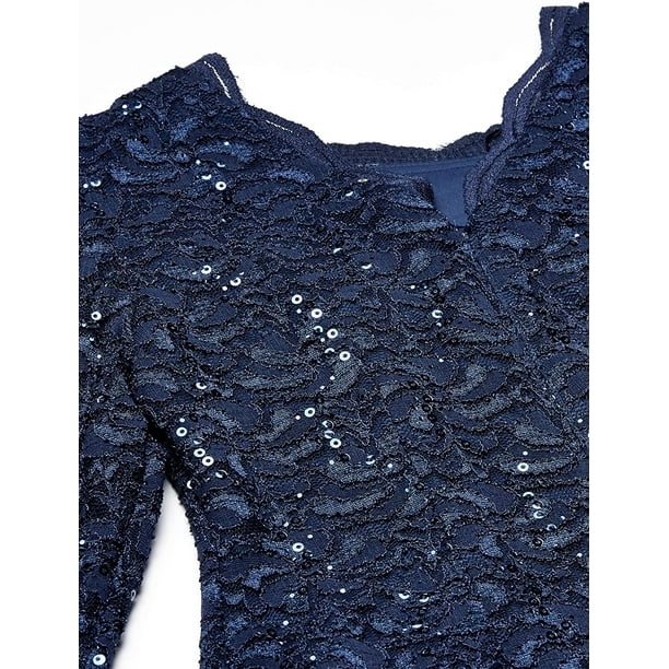 Alex evenings women's top sequin lace mock dress