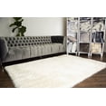 thumbnail image 4 of Plush Fluffy Soft Shinny Multi Textural Solid 4' x 5'4", White Area Rug/Carpet by Makymo, 4 of 4