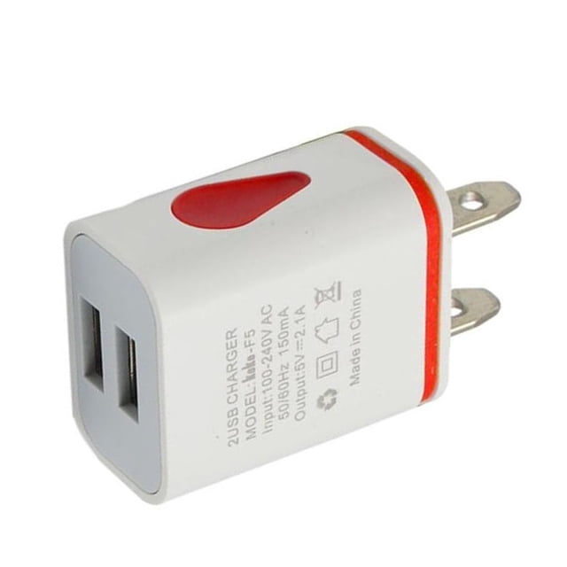 2A Quick Charging Dual USB Ports LED Poratble Universal Phone Home Office Charger US Plug