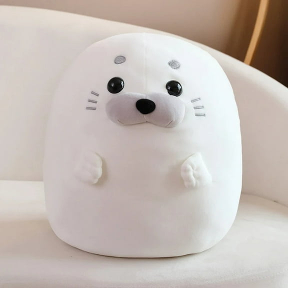 New Adorbale Furry Plush Seal Plush Toy Stuffed Down Cotton Fat Round Animal Sea Lion Doll Sleep Pillow Cushion Kawaii Gifts