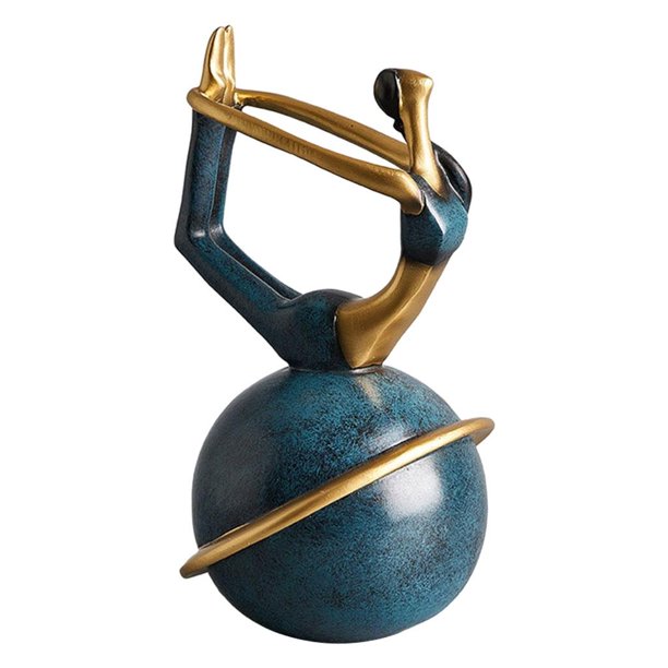Estatuilla de yoga de resina, estatua decorativa de Yoga para niñas, escultura, , decoración, estantería de oficina en casa, decoración de D Baoblaze Figura de postura de yoga