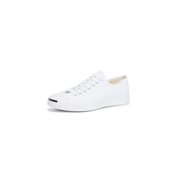 Converse Jack Purcell Canvas Sneakers, White/White/Black, 7 US Women/5.5 US Men