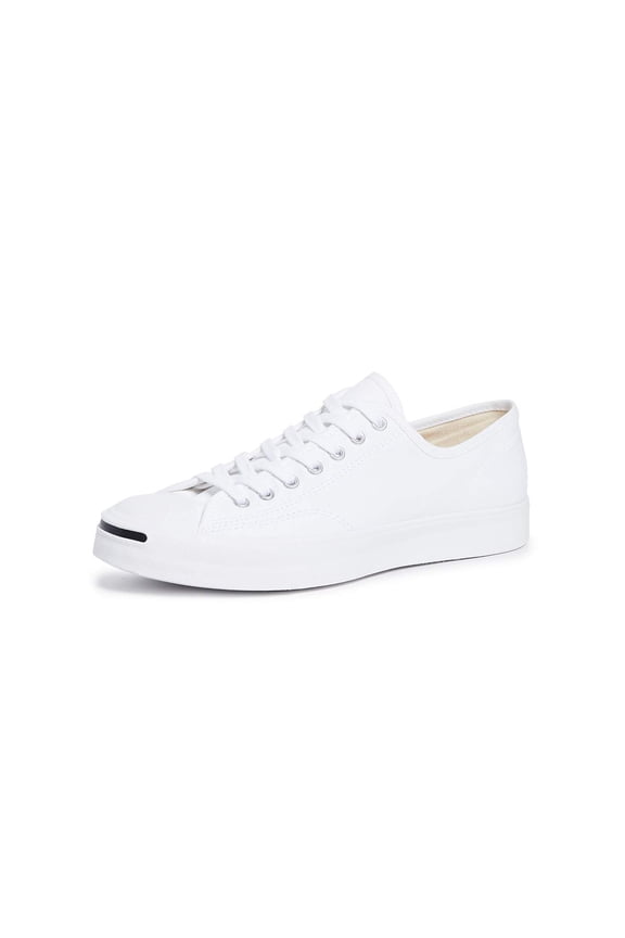 Jack Purcell Canvas Sneakers, White/White/Black, 12 US Women/10.5 US Men