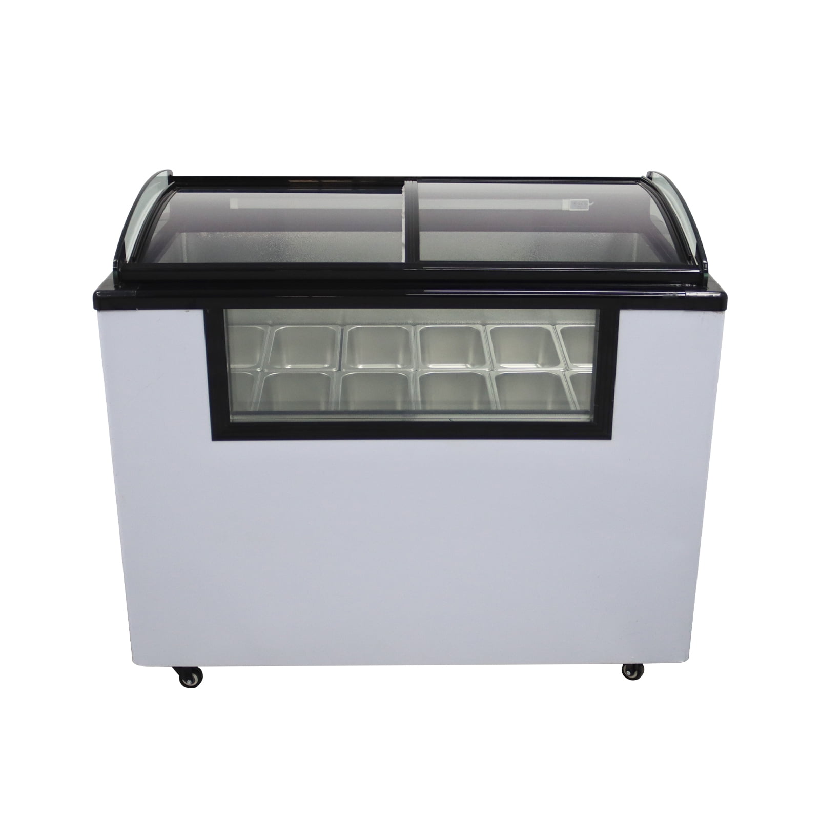 12-Pan Gelato Ice Cream Showcase 170L Glass Door Commercial Refrigerator Ice Cream Display Case