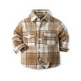 thumbnail image 3 of Elabch Toddler Kids Boys Girls Plaid Flannel Shirt Jacket Long Sleeve Lapel Button Down Pocketed Shirts Regular Fit Casual Fall Winter Coat, Sizes 2-8Y, 3 of 9