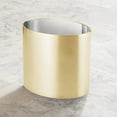 thumbnail image 3 of mDesign Small Steel Metal 2.09 Gal Oval Trash Can Wastebasket Bin, Soft Brass, 3 of 4