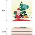 thumbnail image 3 of FMSHPON Merry Christmas Santa Claus Set of 8 Coaster for Drinks, Absorbent Ceramic Stone Coasters Cup Mat with Cork Base for Home Kitchen Room Coffee Table Bar Decor, 3 of 4