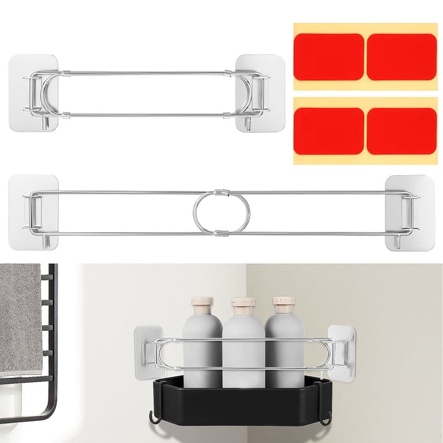UPOUART 2 Pcs Tringle d'Angle de Douche Réglable pour VR en Acier Inoxydable pour Rangement de Salle de Bain
