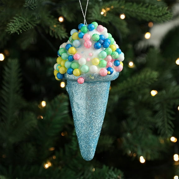 ZToonmas Christmas Tree Decoration, Cute Ice Cream Decoration, Candy Christmas Hanging for Indoor or Outdoor Christmas Tree Decoration (Blue)