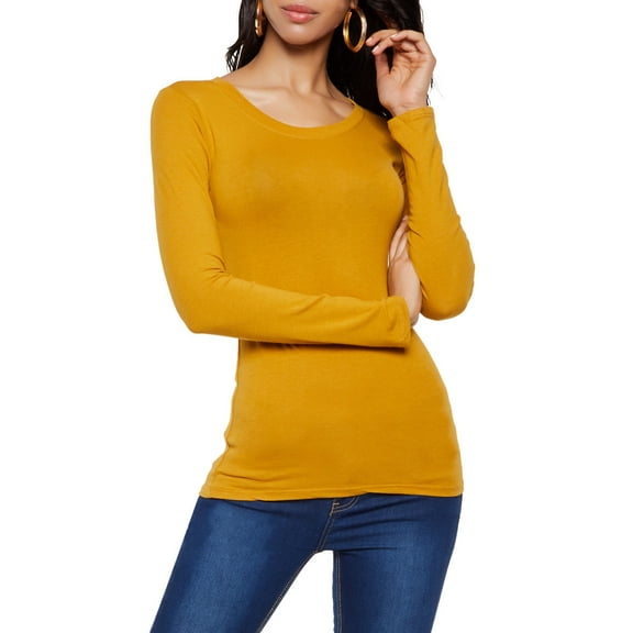 Womens Long Sleeve Crew Neck Tee