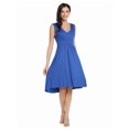thumbnail image 1 of New Women V-Neck Sleeveless Solid Fit and Flare Casual Dress HFON, 1 of 7