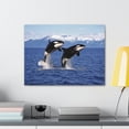 thumbnail image 3 of Funny Whale Silly Whale Scene Couple Wall Art Ready to Hang Unframed, 3 of 18