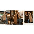thumbnail image 5 of PUWEI Women's Casual Lapel Collar Wool Coat Double Breasted Elegant Peacoat with Pockets, 5 of 7