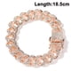 thumbnail image 1 of Cadena para hombre, 18,5 mm, chapado en oro para hombre/platino, acabado en oro blanco, cadena de eslabones de diamante, gargantilla de Miami, collar, pulsera MFZFUKR 220975-3, 1 of 8