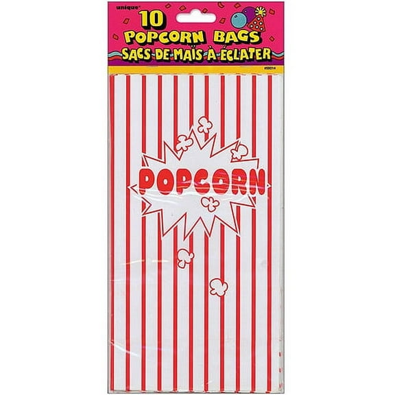 Unique Industries Assorted Colors Striped Birthday Party Bags, 10 Count