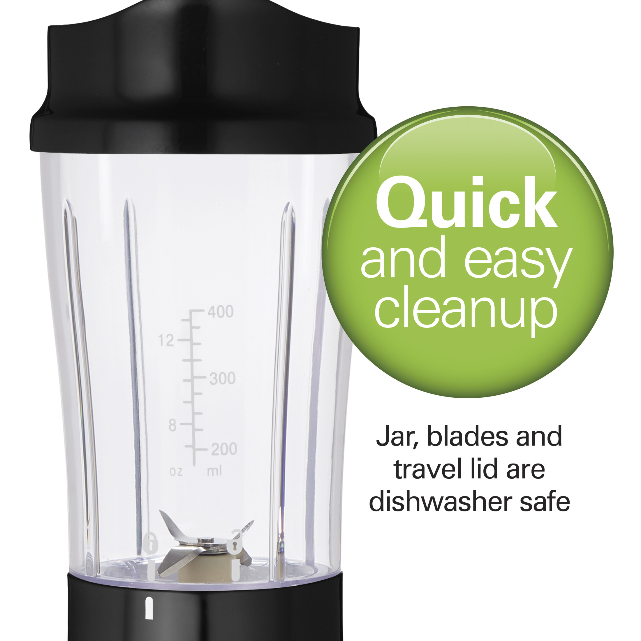 Hamilton Beach Personal Blender for Smoothies, 14 oz, Black photo 4