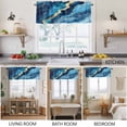 thumbnail image 5 of 2 Pack Abstract Art Valance for Window Water Ripple Blue Gradient Marbling Kitchen Valance Rod Pocket Short Curtain Topper Decorative Window Treatment for Living Room Bedroom 42"x18", 5 of 8