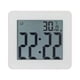 thumbnail image 1 of Injueey Despertador Pantalla de temperatura LCD Temporizador a prueba de agua Ventosa de cabecera Termómetro Cronómetro multifuncional Inicio Decoración del hogar Blanco, 1 of 6