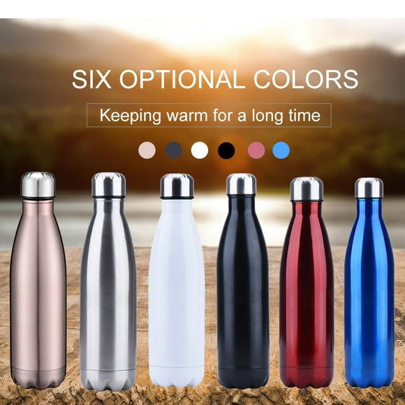 Yeacher Water Bottle Stainless Steel 500ml Insulated Cup Vacuum Insulated Water Bottle Bright Exterior Keeps